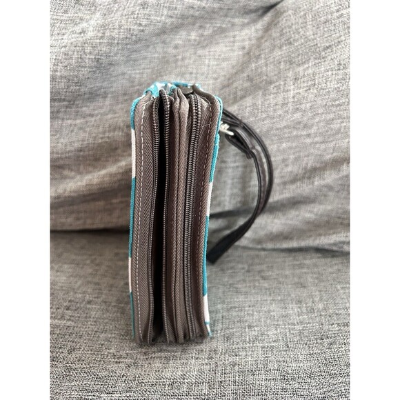 Thirty One Every Day Wristlet 10th Anniversary In Teal Mod Dot Zip Around - Picture 6 of 11